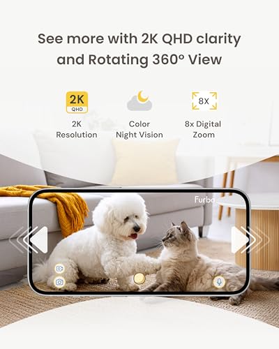 360° 2K Pet Camera with Treat Dispenser & Two-Way Audio