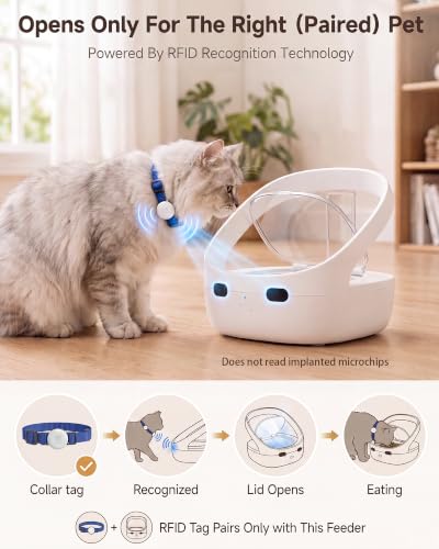 Vancpet RFID Cat Feeder with Raised Stand for Food Stealing Control