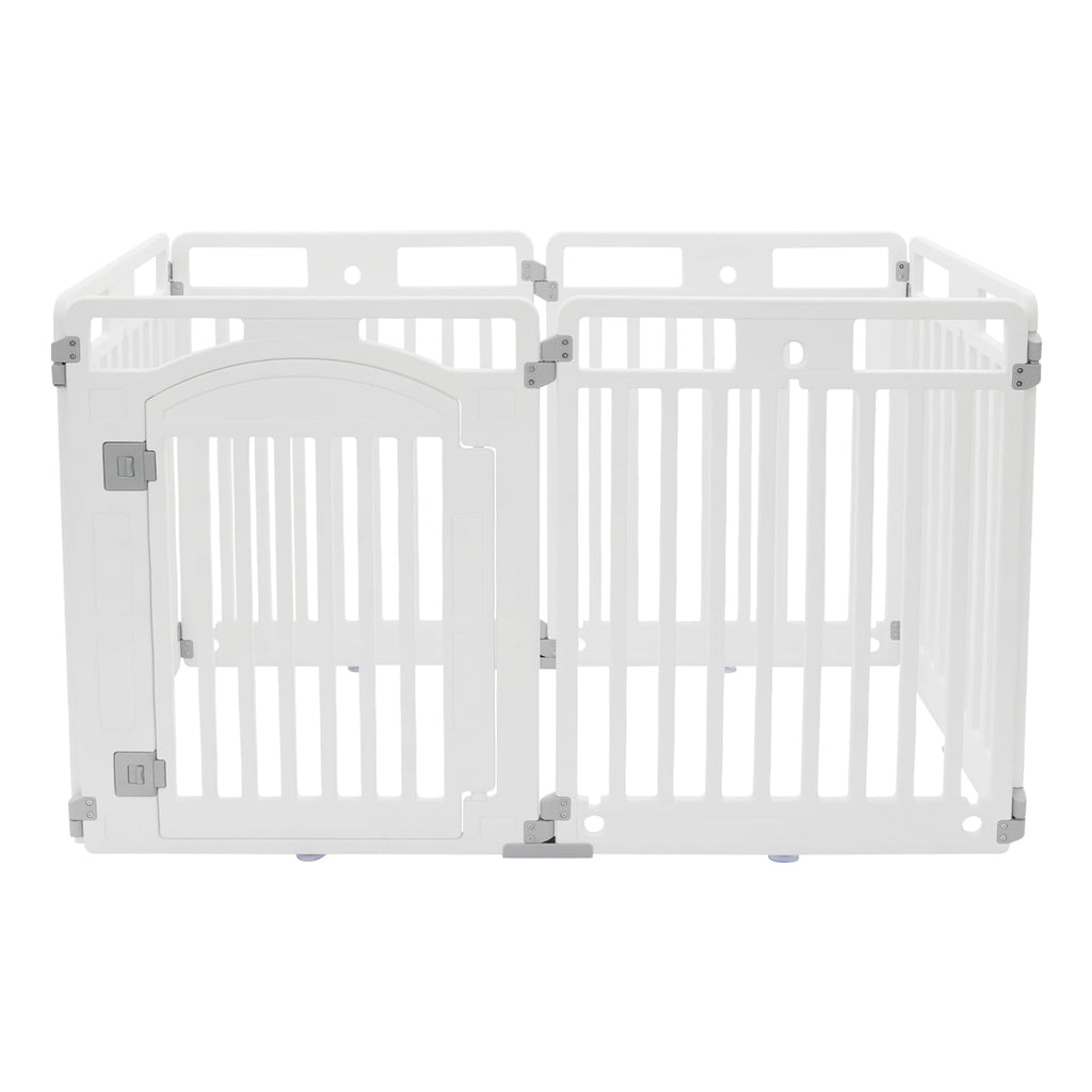 Freestanding Dog Gate with Walk-Through Door