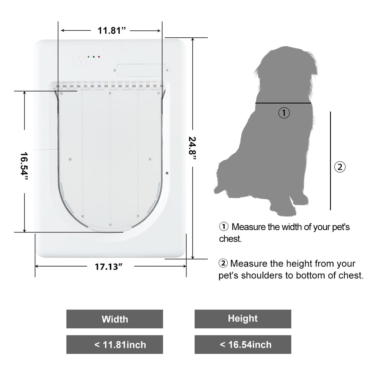 Smart Electronic Pet Door with Sensor Key & 3 Modes