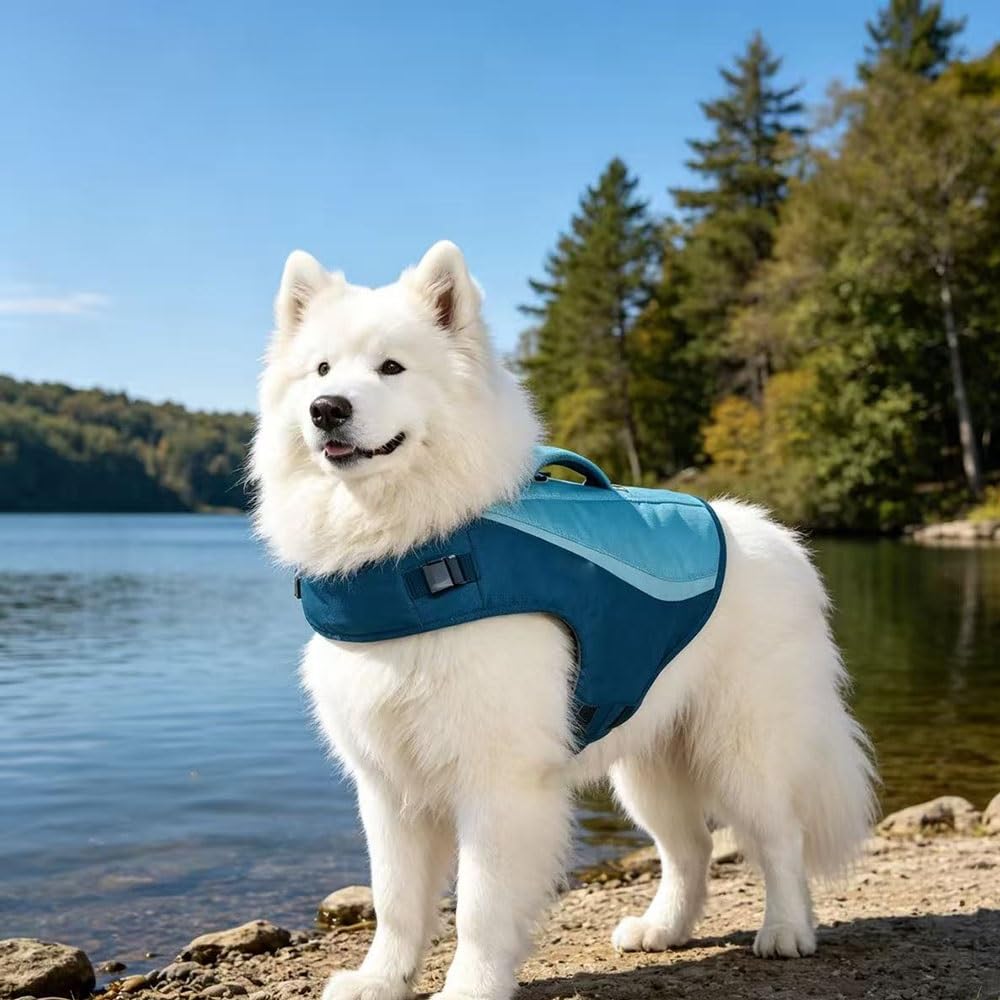 Adjustable Dog Life Jacket with Rescue Handle