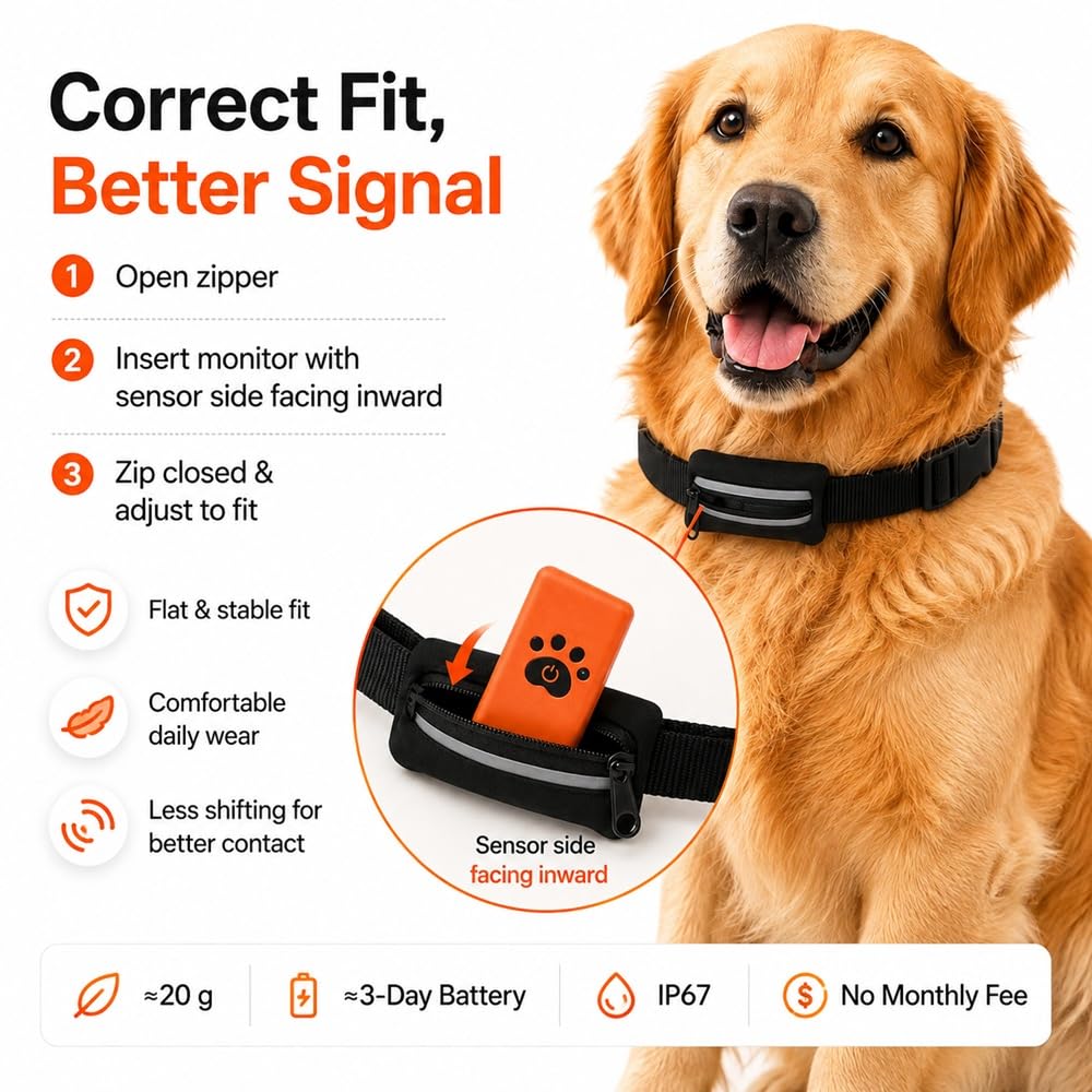 Smart Dog Health Monitoring Collar with Activity & Vital Tracking