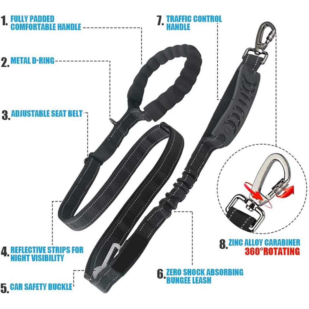 4-in-1 Reflective Shock-Absorbing Dog Leash