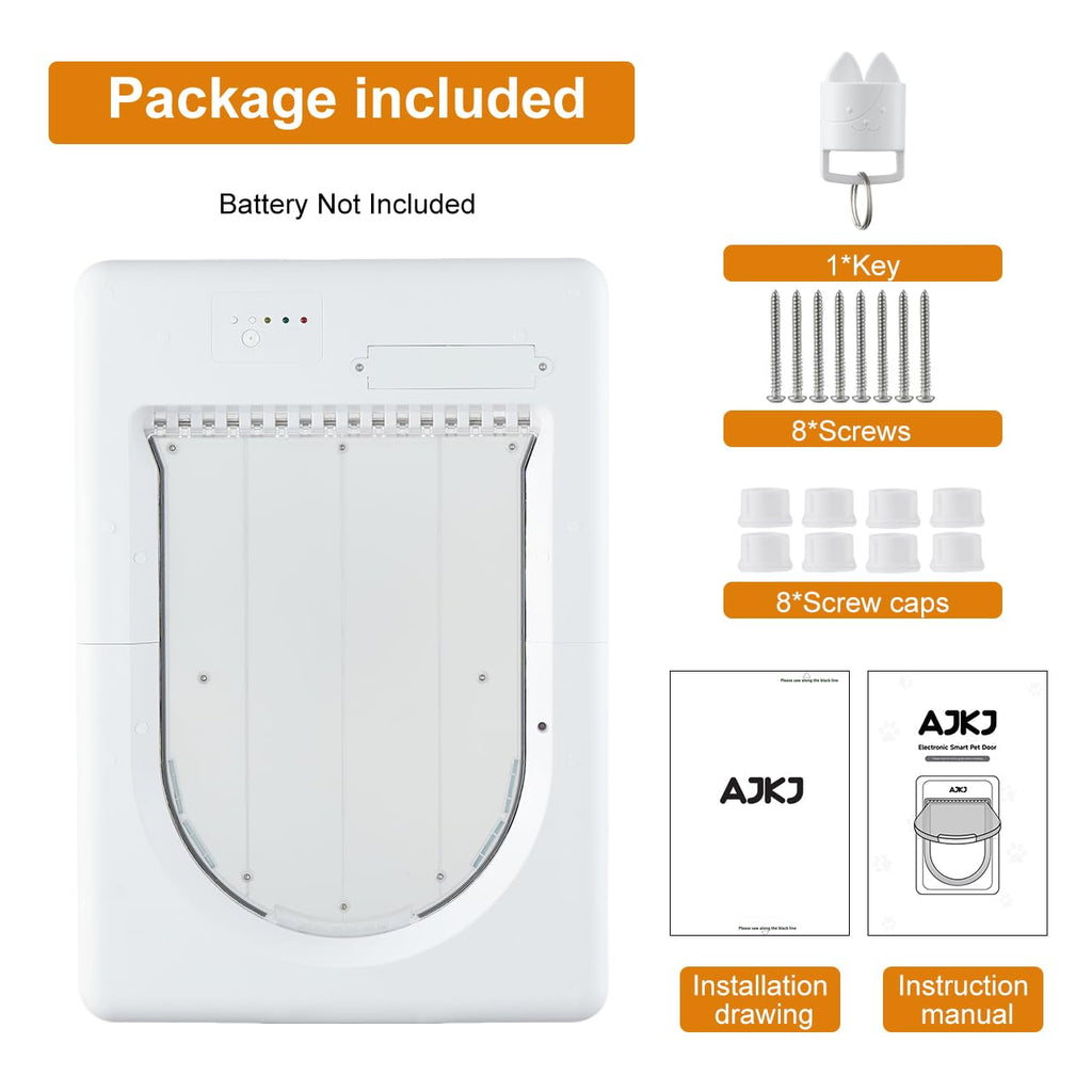 Smart Electronic Pet Door with Sensor Key & 3 Modes