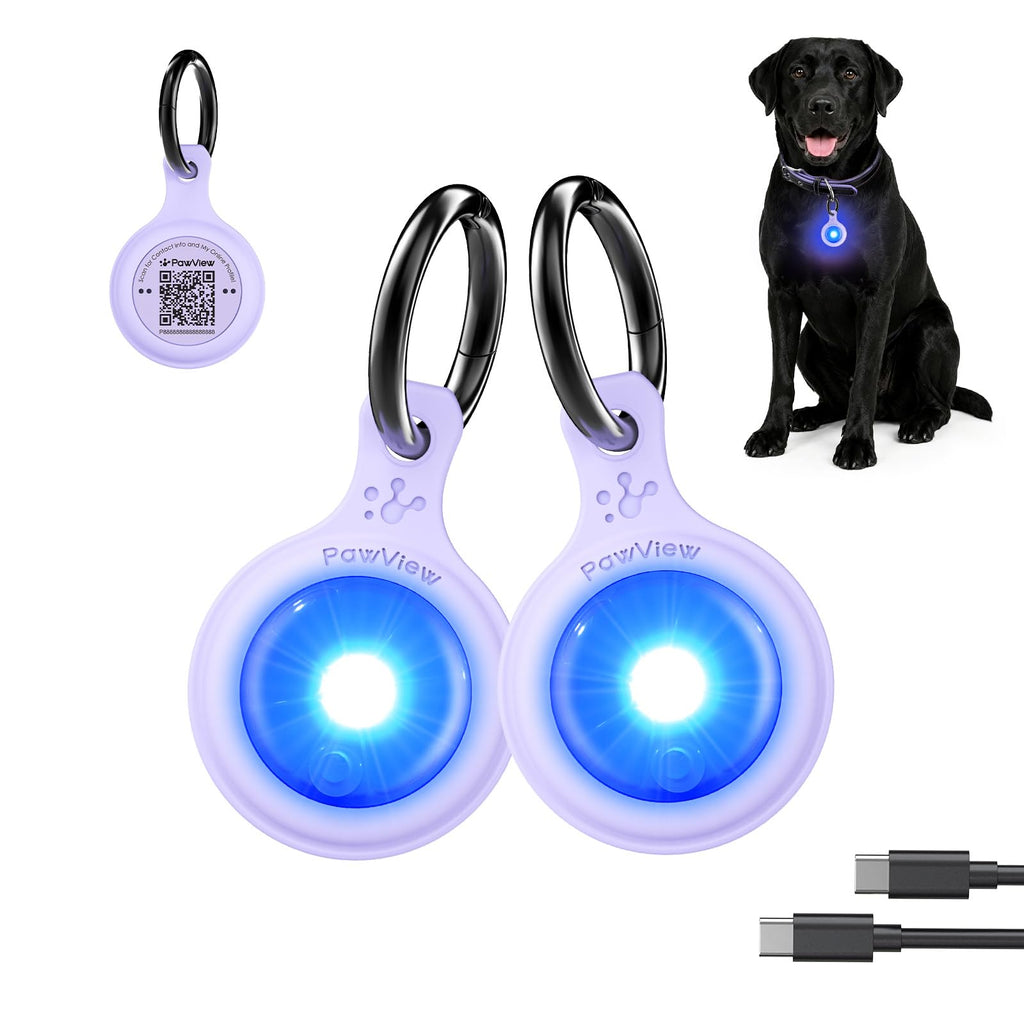 2-Pack USB-C LED Dog Safety Lights with QR Code ID