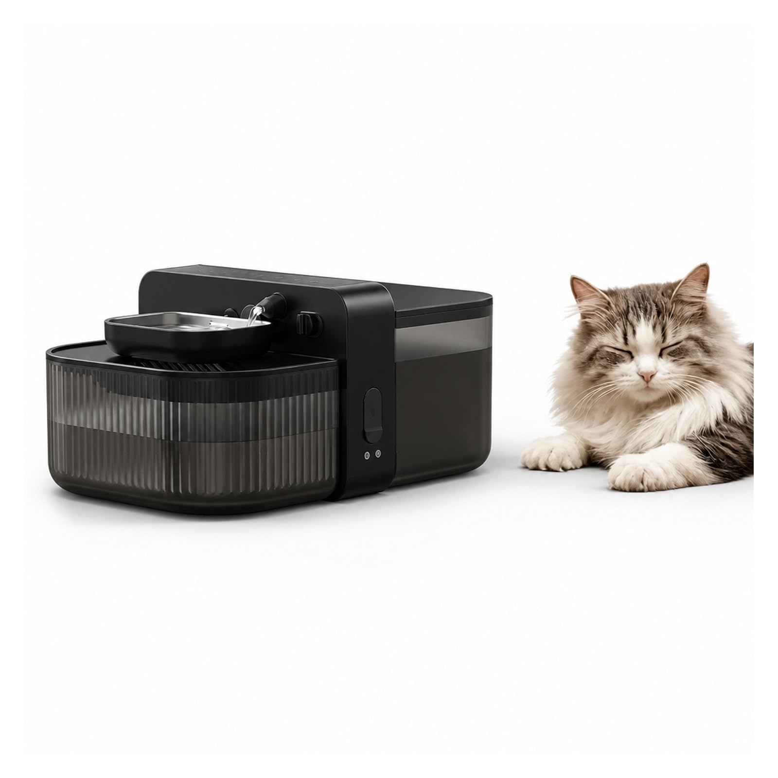 Cat Water Fountain, Wireless Filterless Cat Water Fountain 3.5L Black