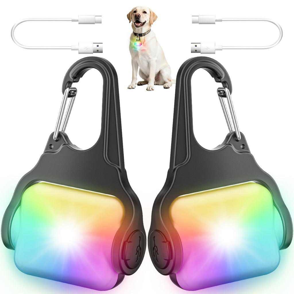 2-Pack Rechargeable Color-Changing Dog Collar Lights