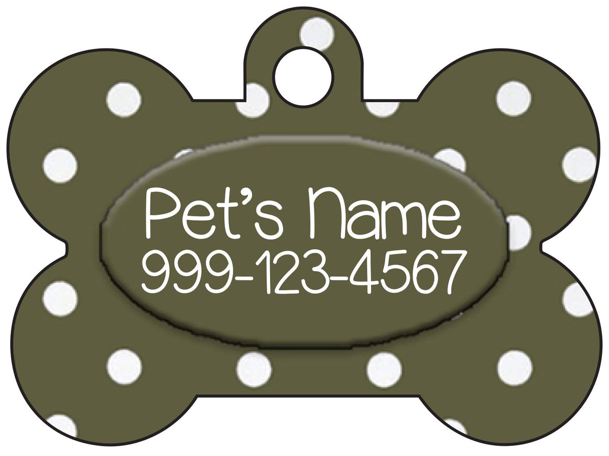 Personalized Polka Dot Pet ID Tag