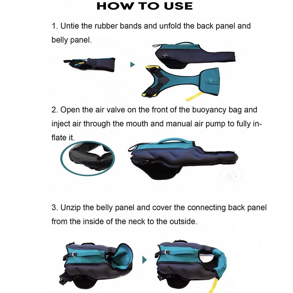 Inflatable Dog Life Jacket with Safety Handle