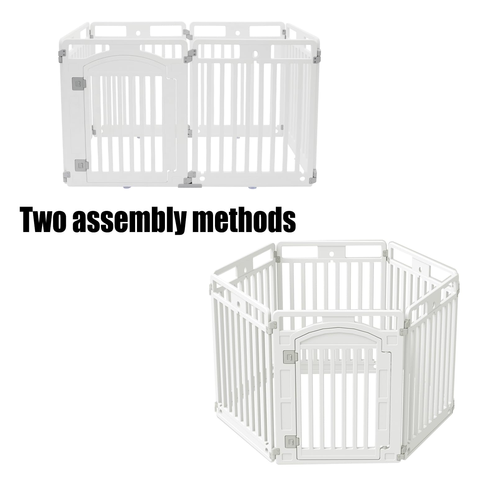 Freestanding Dog Gate with Walk-Through Door