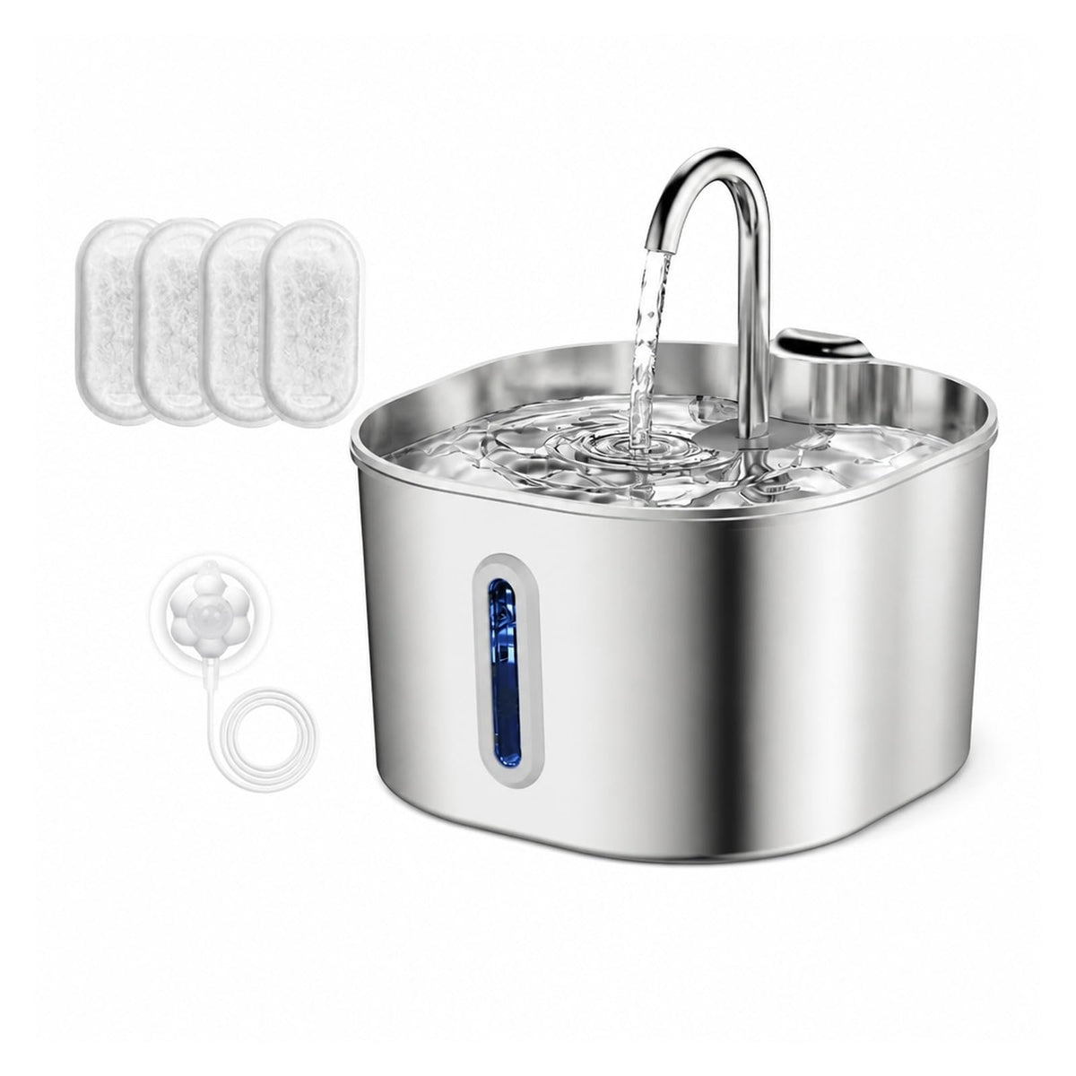 Cat Water Fountain, 2.2L Automatic Cat Water Fountain Stainless Steel