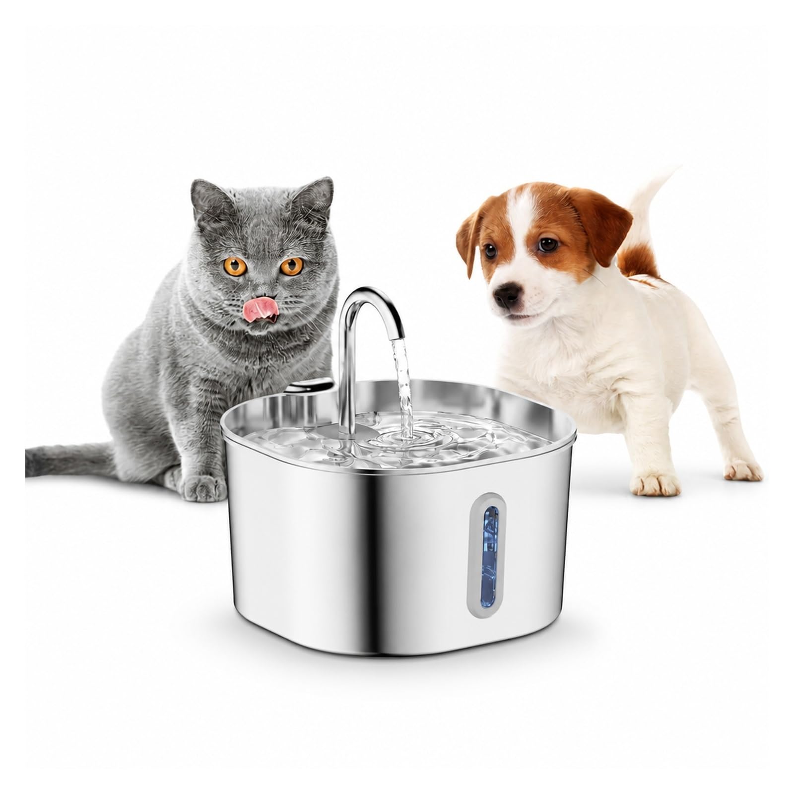 Cat Water Fountain, 2.2L Automatic Cat Water Fountain Stainless Steel