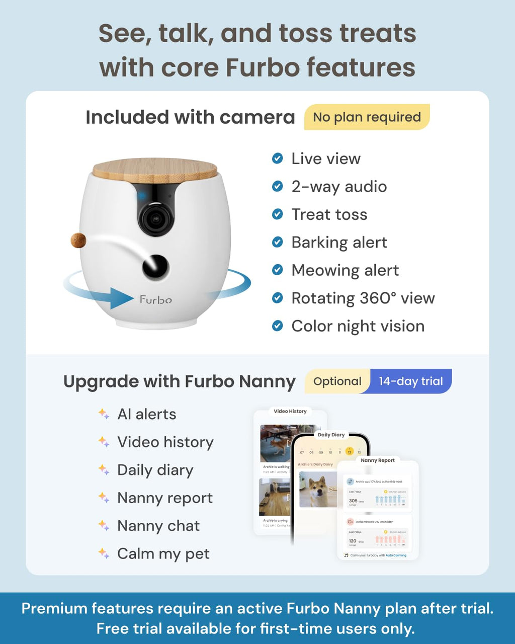 360° 2K Pet Camera with Treat Dispenser & Two-Way Audio