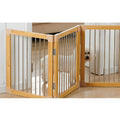Freestanding Foldable Wooden Pet Gate with Support Feet