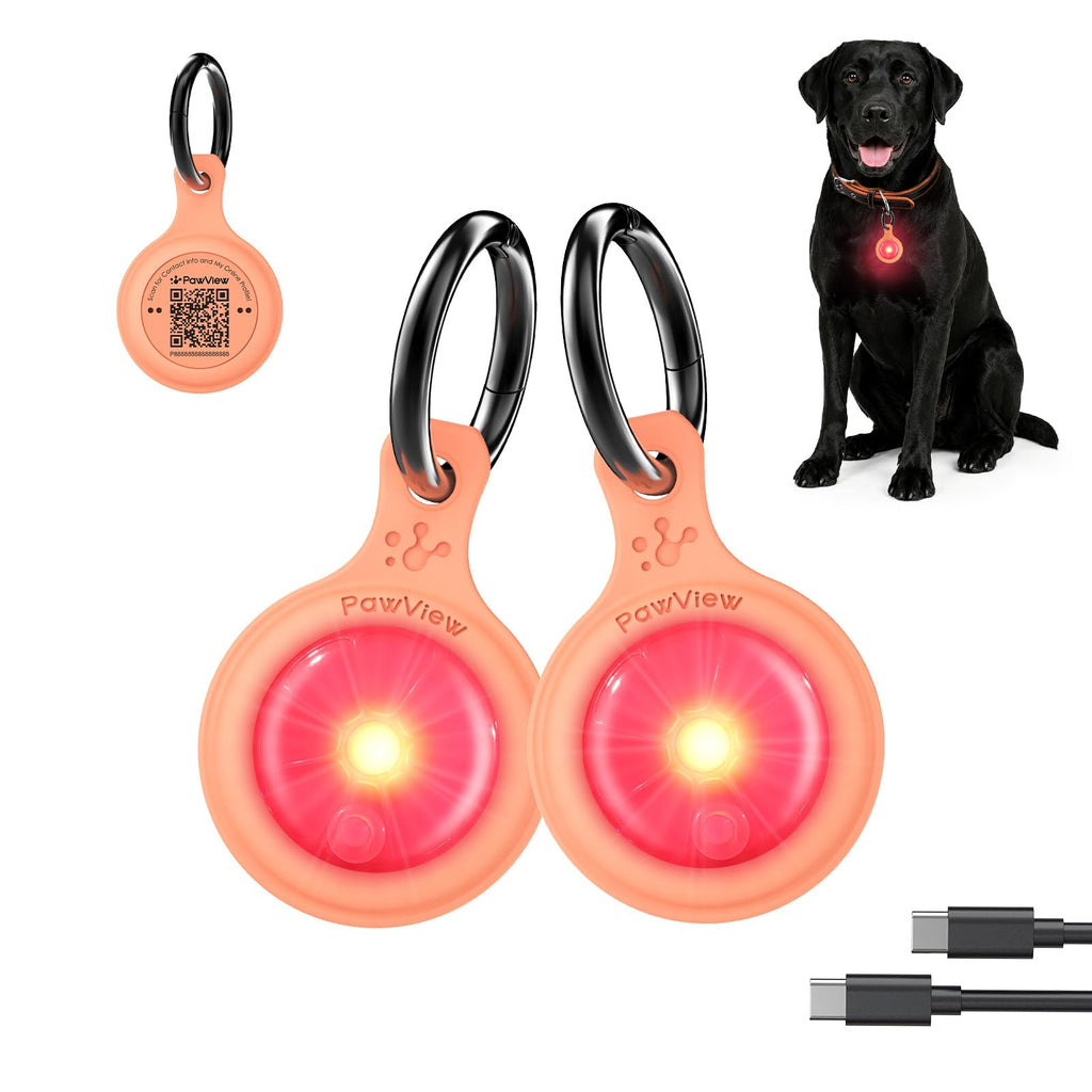 2-Pack USB-C LED Dog Safety Lights with QR Code ID