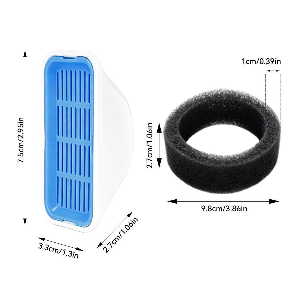 Pet Water Fountain Replacement Filters for 2.5L & 3.2L Fountains