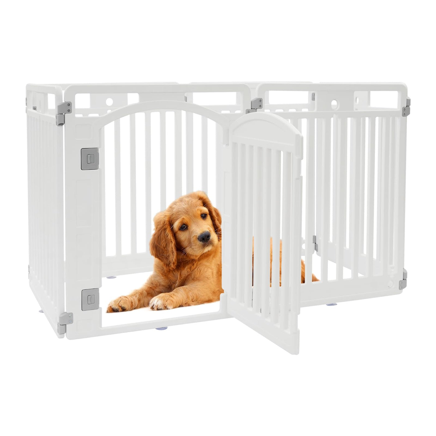 Freestanding Dog Gate with Walk-Through Door