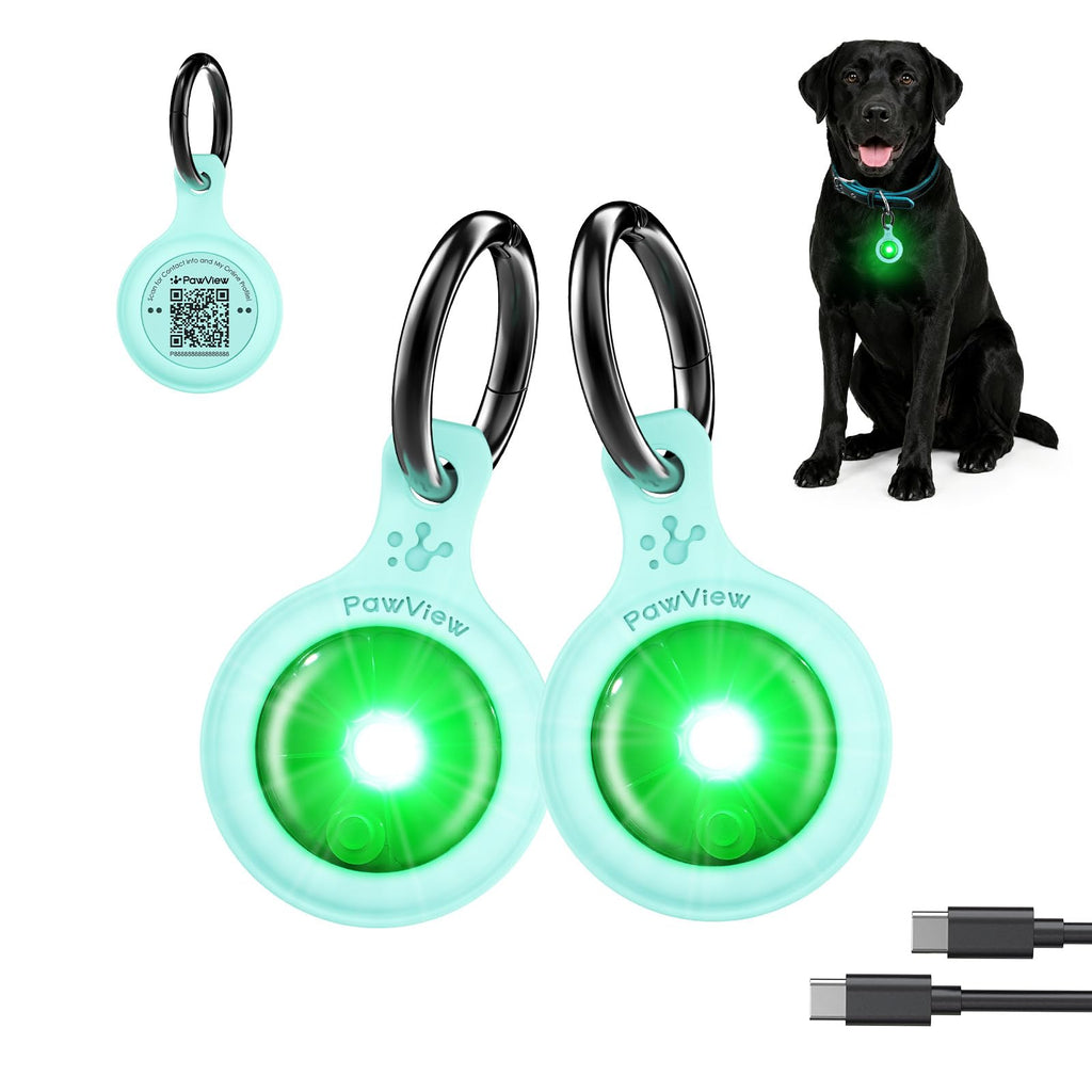 2-Pack USB-C LED Dog Safety Lights with QR Code ID