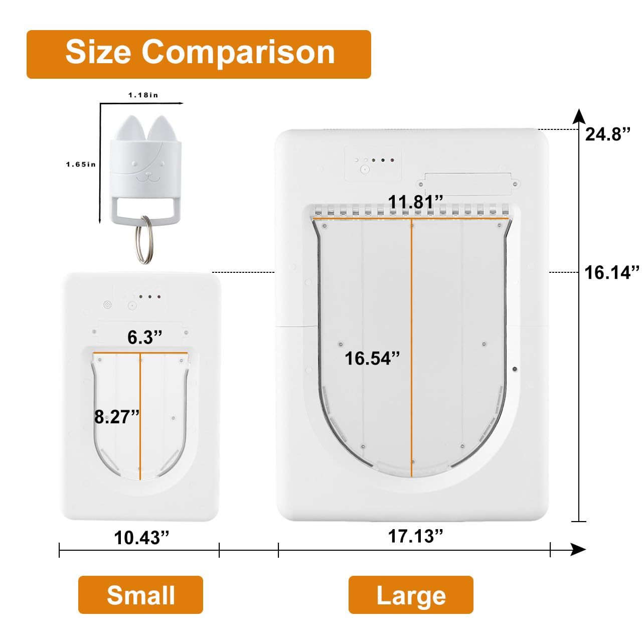 Smart Electronic Pet Door with Sensor Key & 3 Modes
