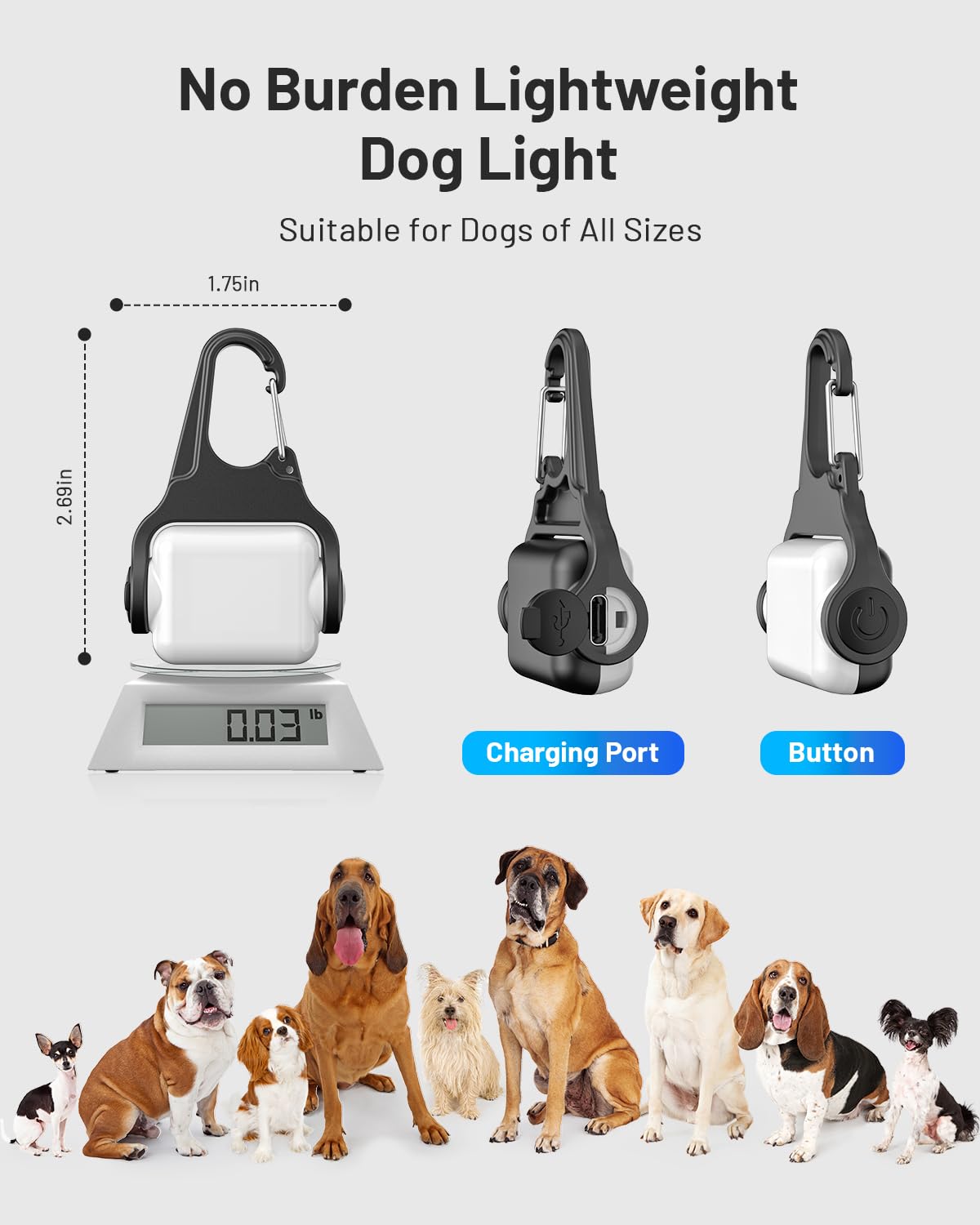 2-Pack Rechargeable Color-Changing Dog Collar Lights