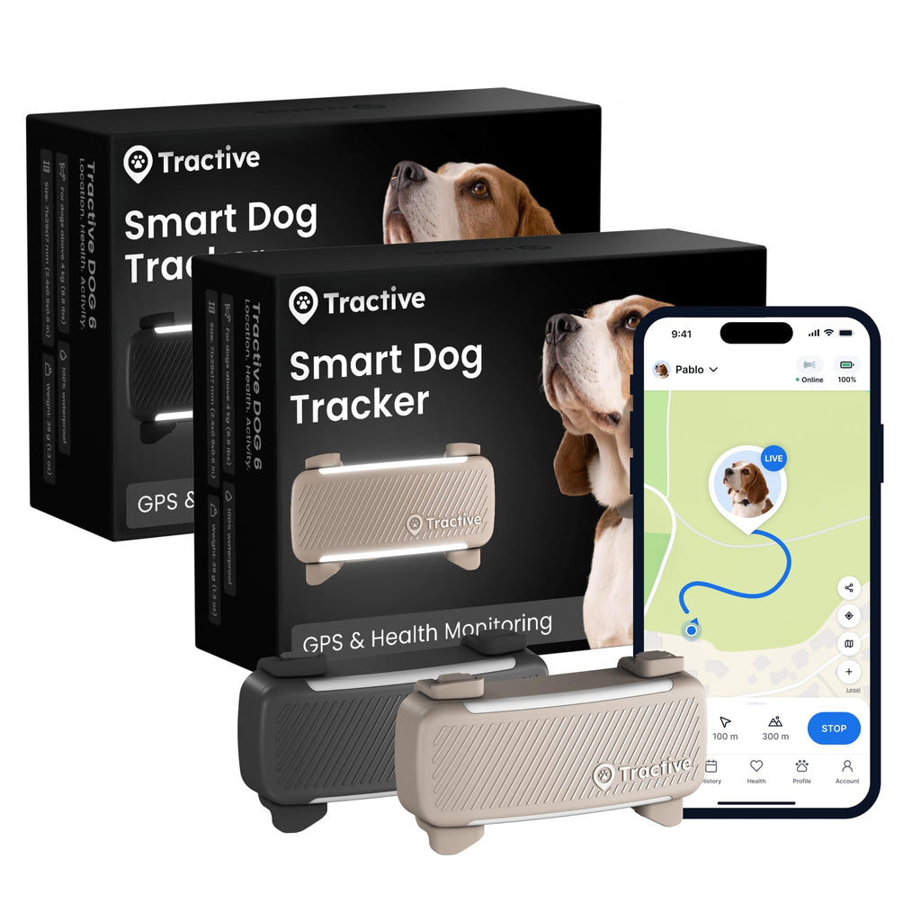Smart Dog GPS Tracker with Virtual Fence & Vital Monitoring