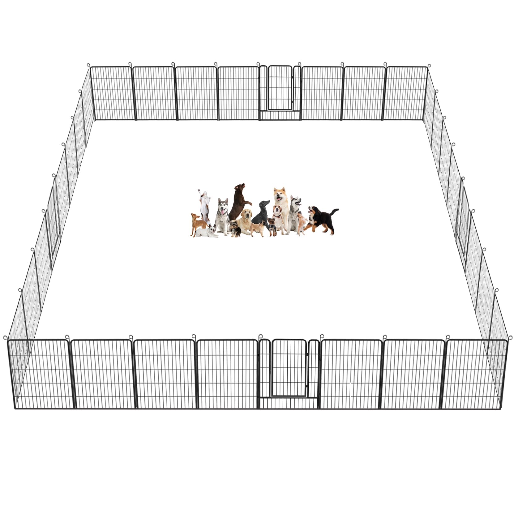 40" Portable Metal Dog Exercise Pen for Outdoor Use