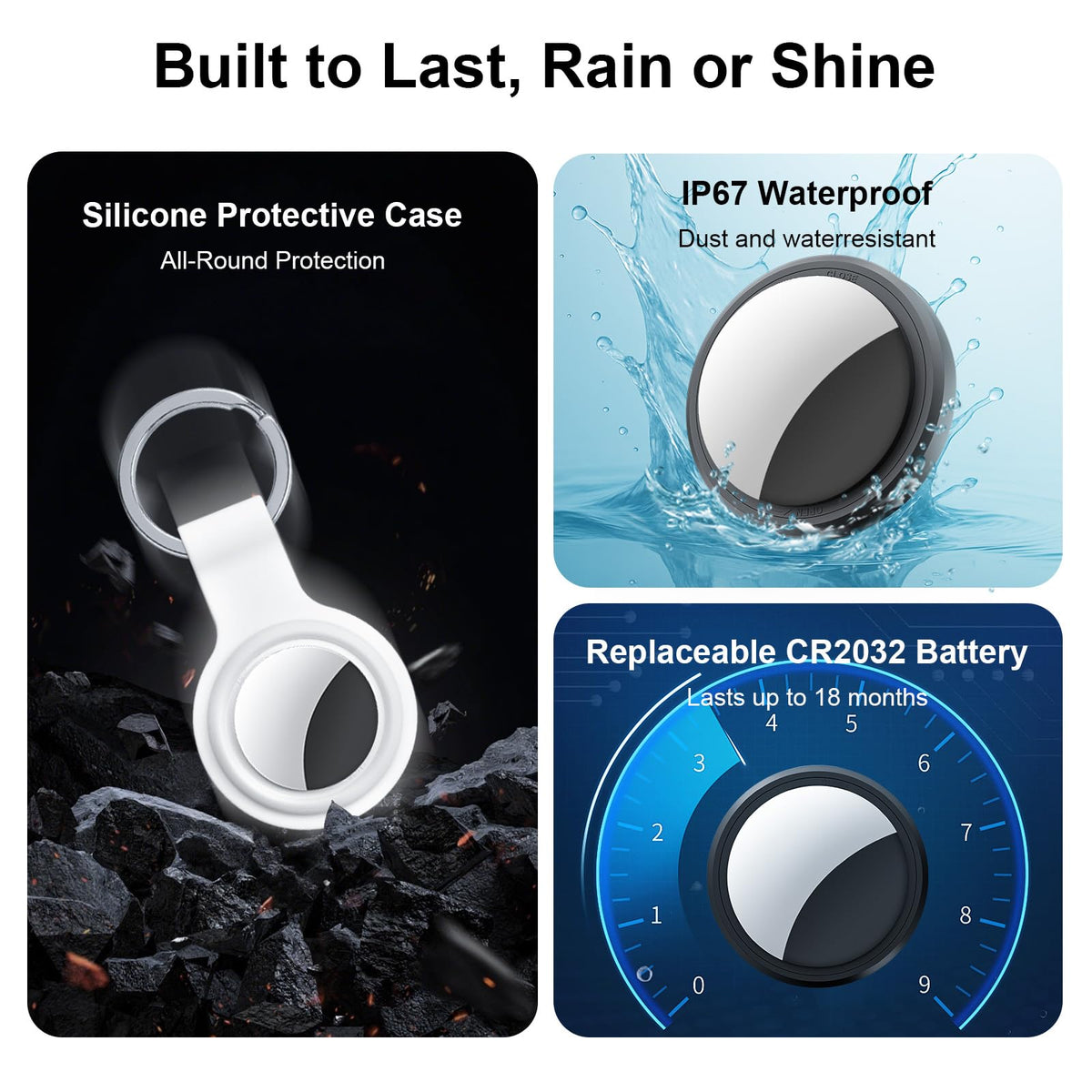 Tracker Tags-2 Pack Item Finder Compatible with Apple Find My (iOS Only)