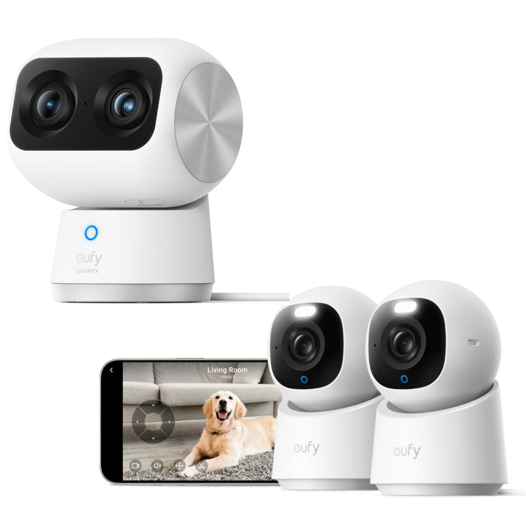 eufy Security Indoor Cam E30 2-Cam Kit & Indoor Cam S350 (Bundle)