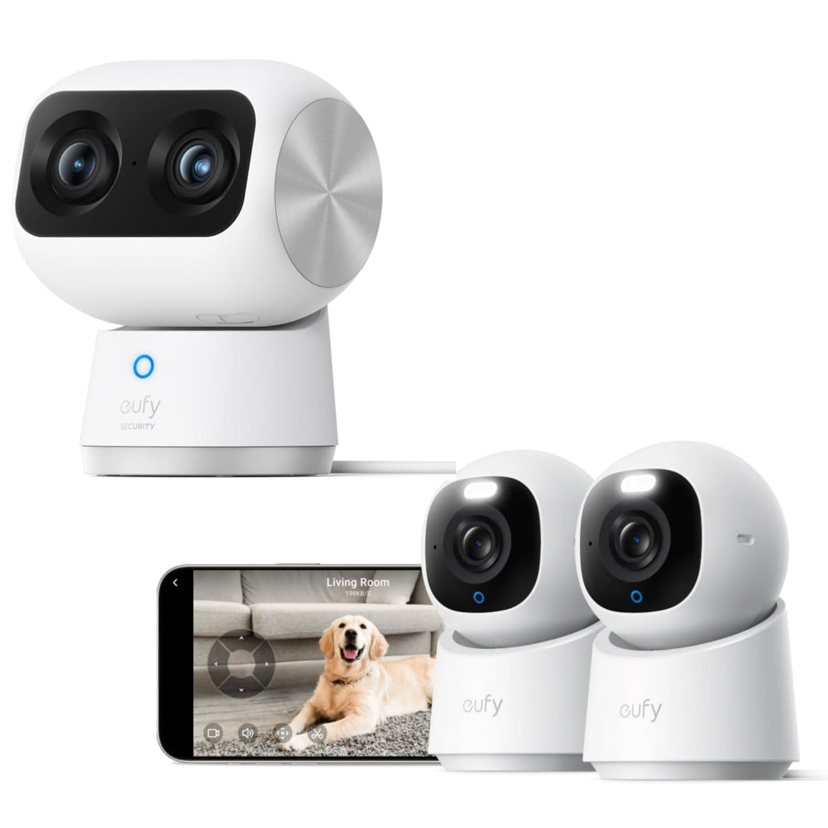 eufy Security Indoor Cam E30 2-Cam Kit & Indoor Cam S350 (Bundle)