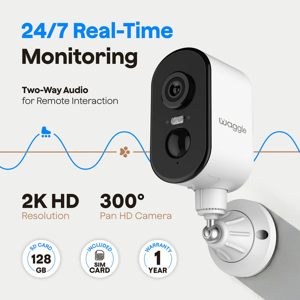 4G LTE Pet Monitor with Camera, GPS & Temperature Alerts