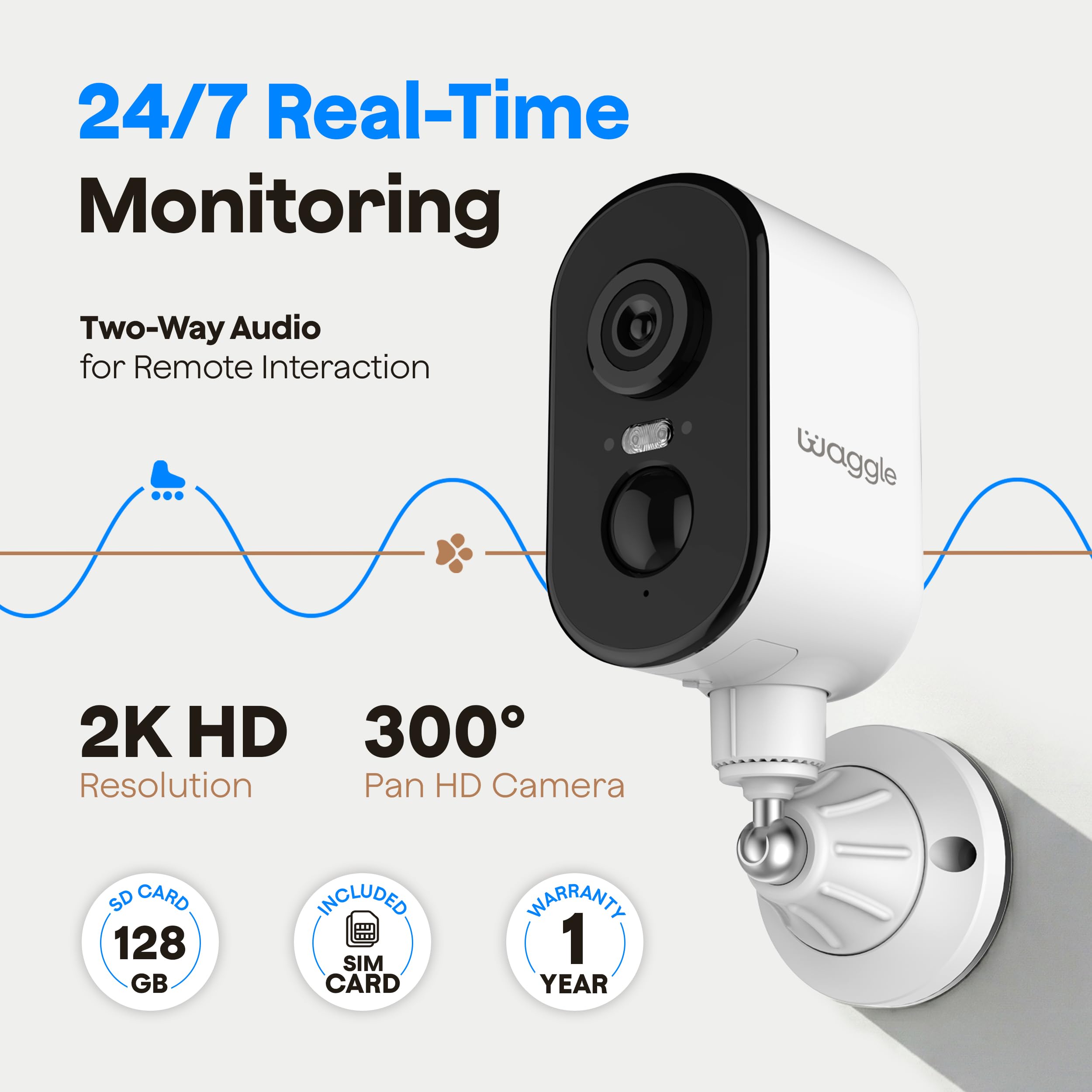 4G LTE Pet Monitor with Camera, GPS & Temperature Alerts