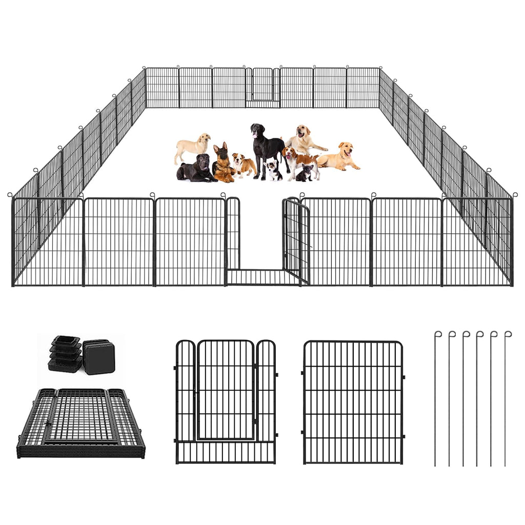 40" Portable Metal Dog Exercise Pen for Outdoor Use