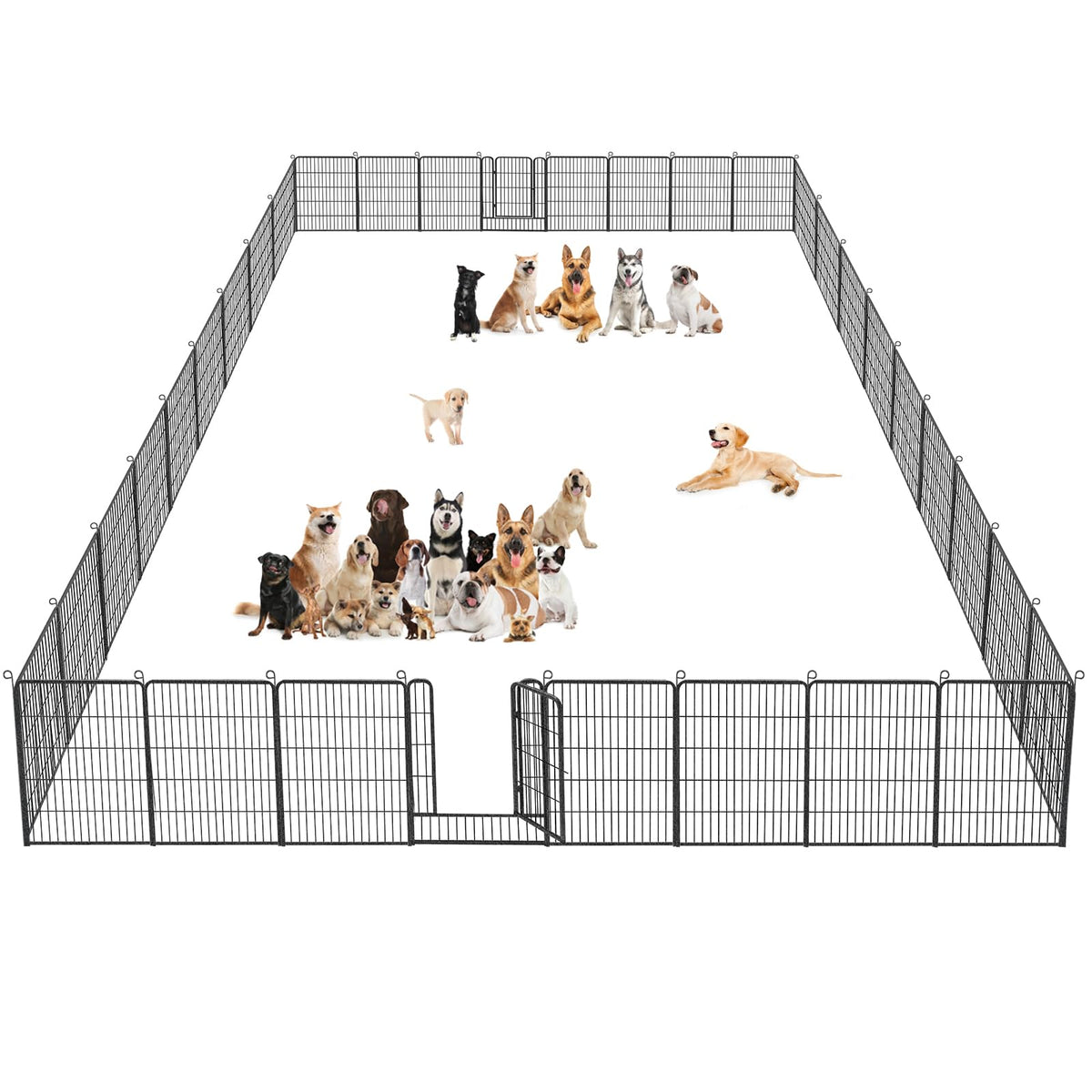 40" Portable Metal Dog Exercise Pen for Outdoor Use
