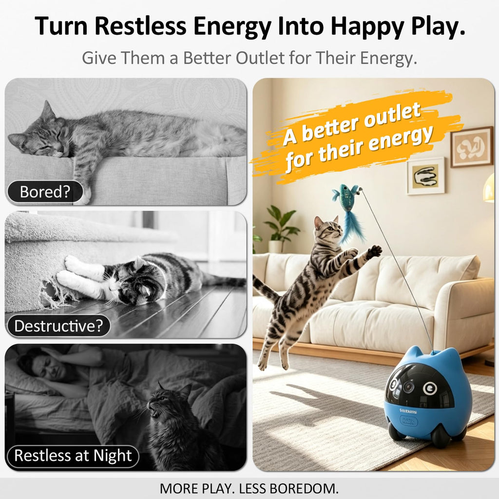 onlypet Pet Camera Robot, 2K Pet Camera Indoor with Phone App for Cat & Dog
