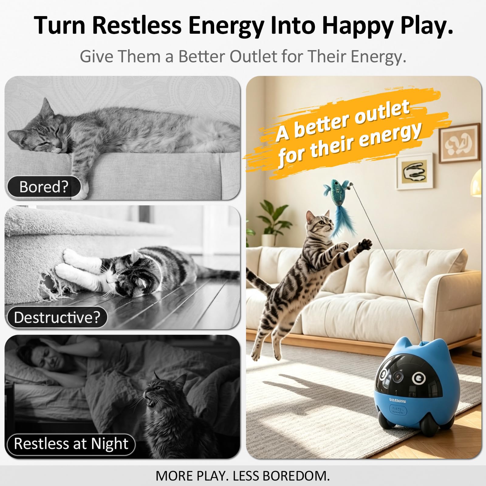 onlypet Pet Camera Robot, 2K Pet Camera Indoor with Phone App for Cat & Dog