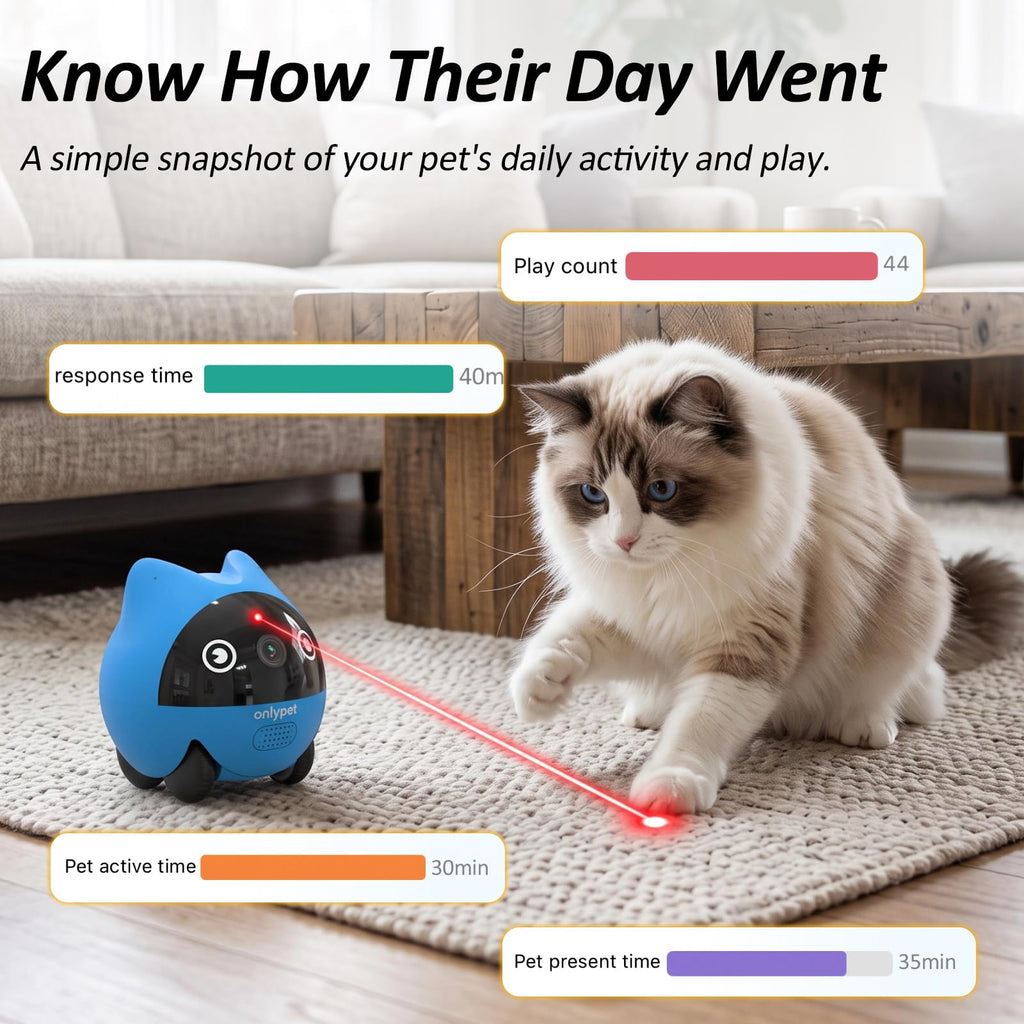 onlypet Pet Camera Robot, 2K Pet Camera Indoor with Phone App for Cat & Dog