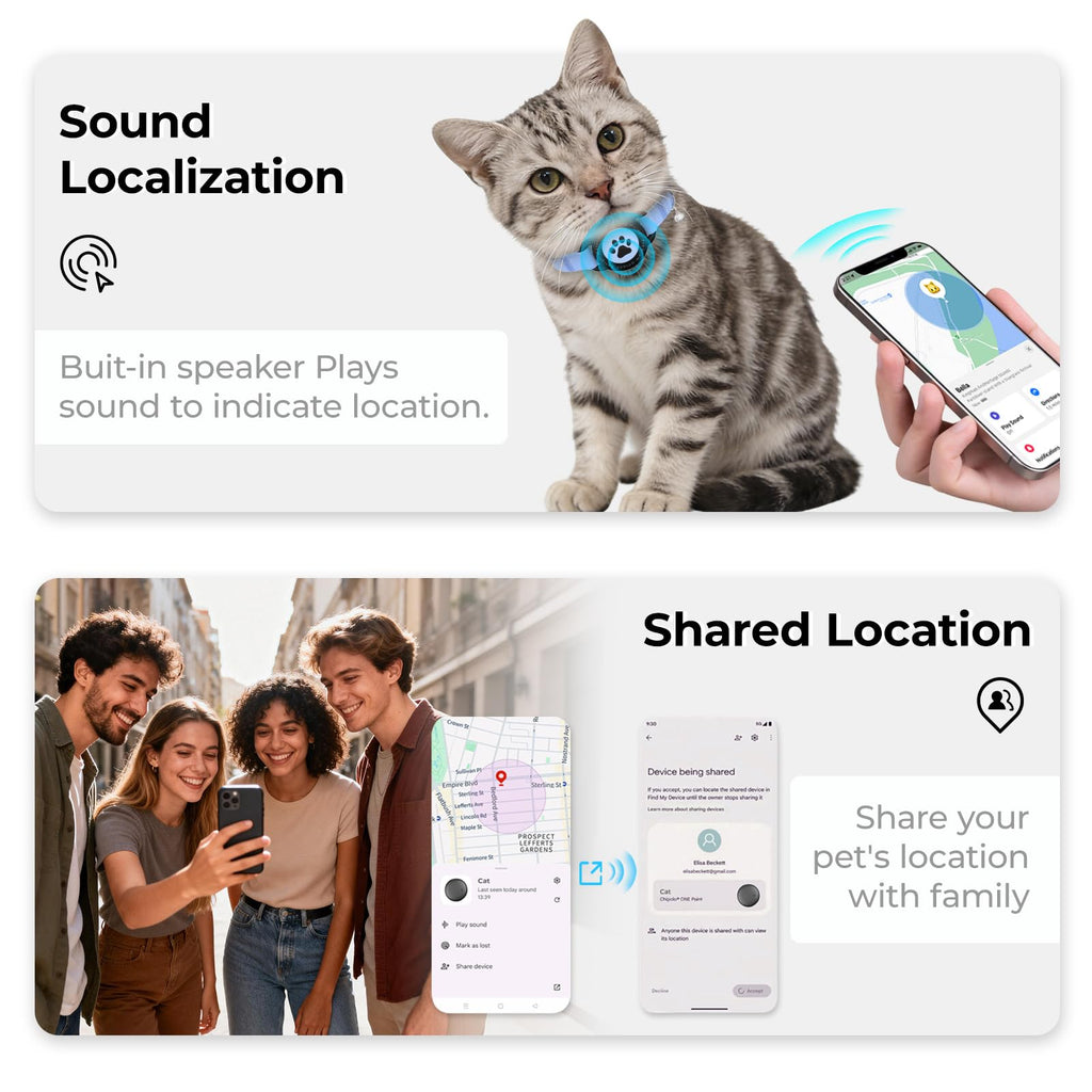 Cat GPS Tracking Collar (iOS & Android), Bluetooth