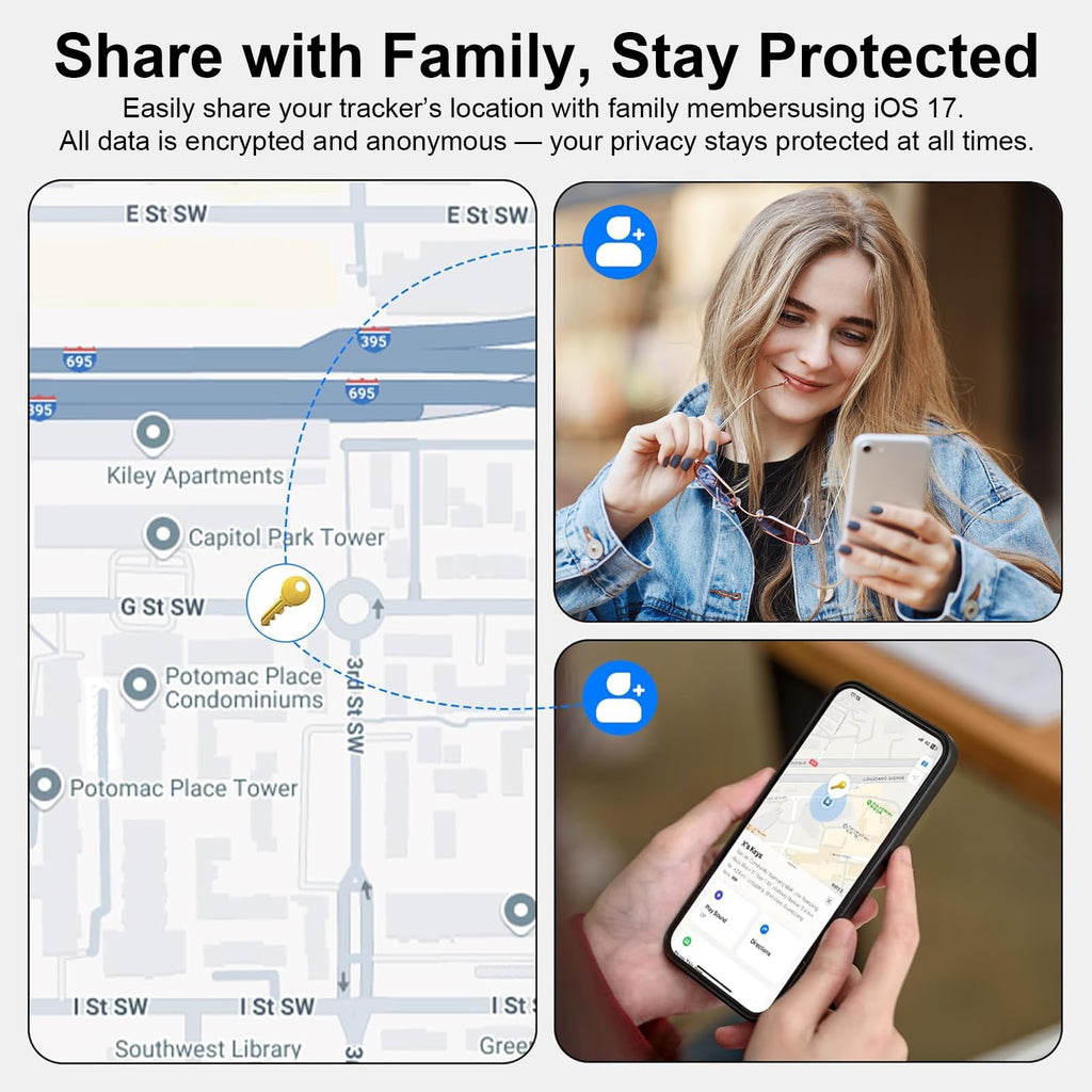 Tracker Tags-2 Pack Item Finder Compatible with Apple Find My (iOS Only)