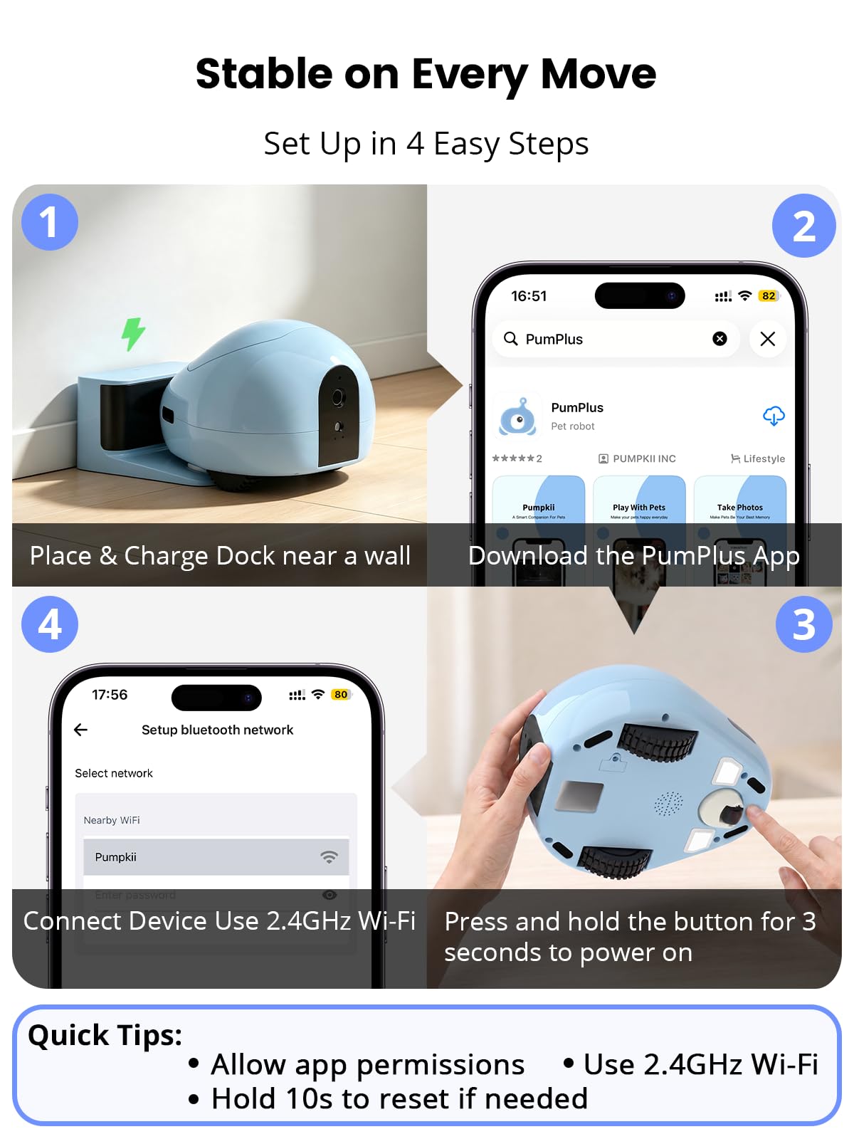 2K Pet Robot Camera with Treat Dispenser & Two-Way Audio