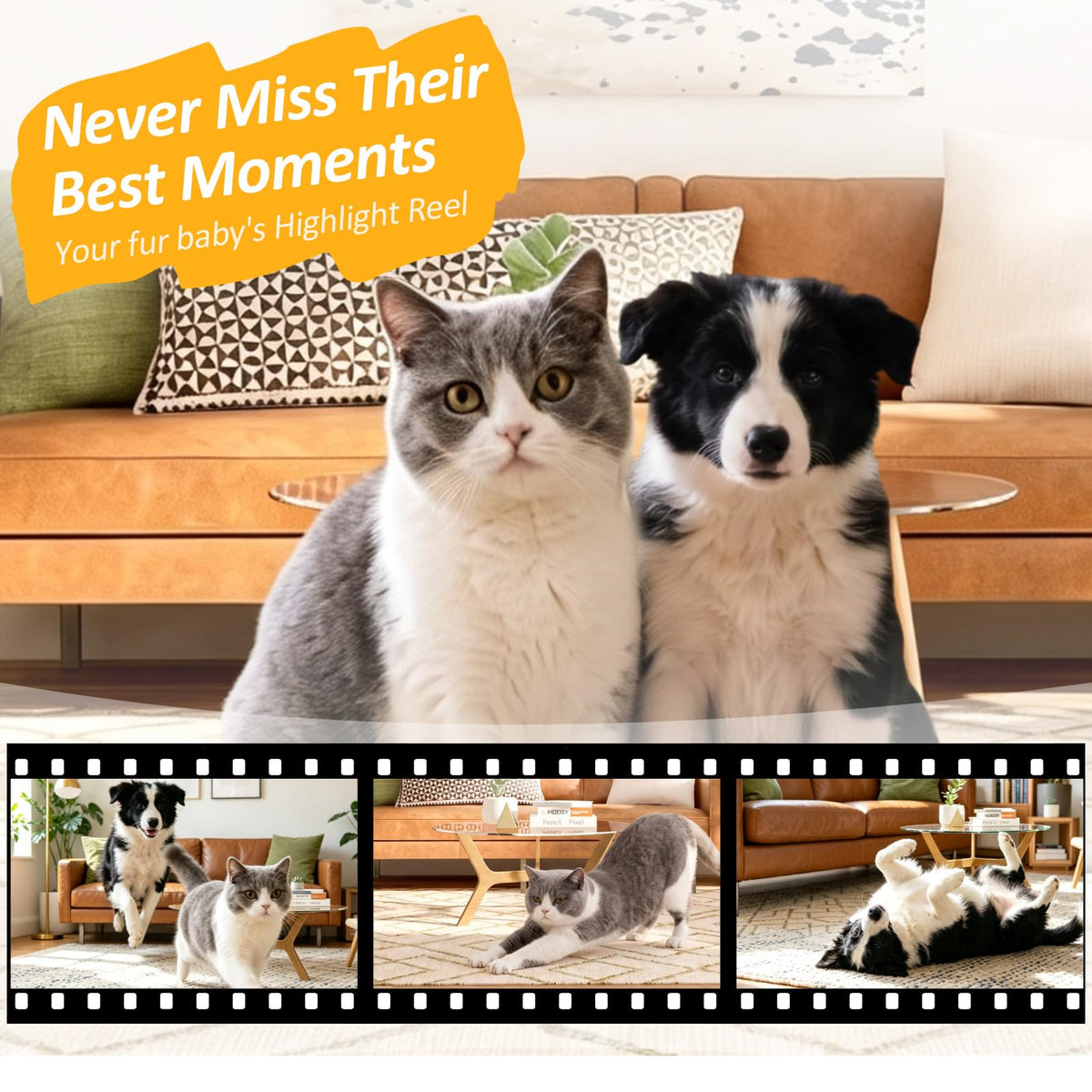 onlypet Pet Camera Robot, 2K Pet Camera Indoor with Phone App for Cat & Dog