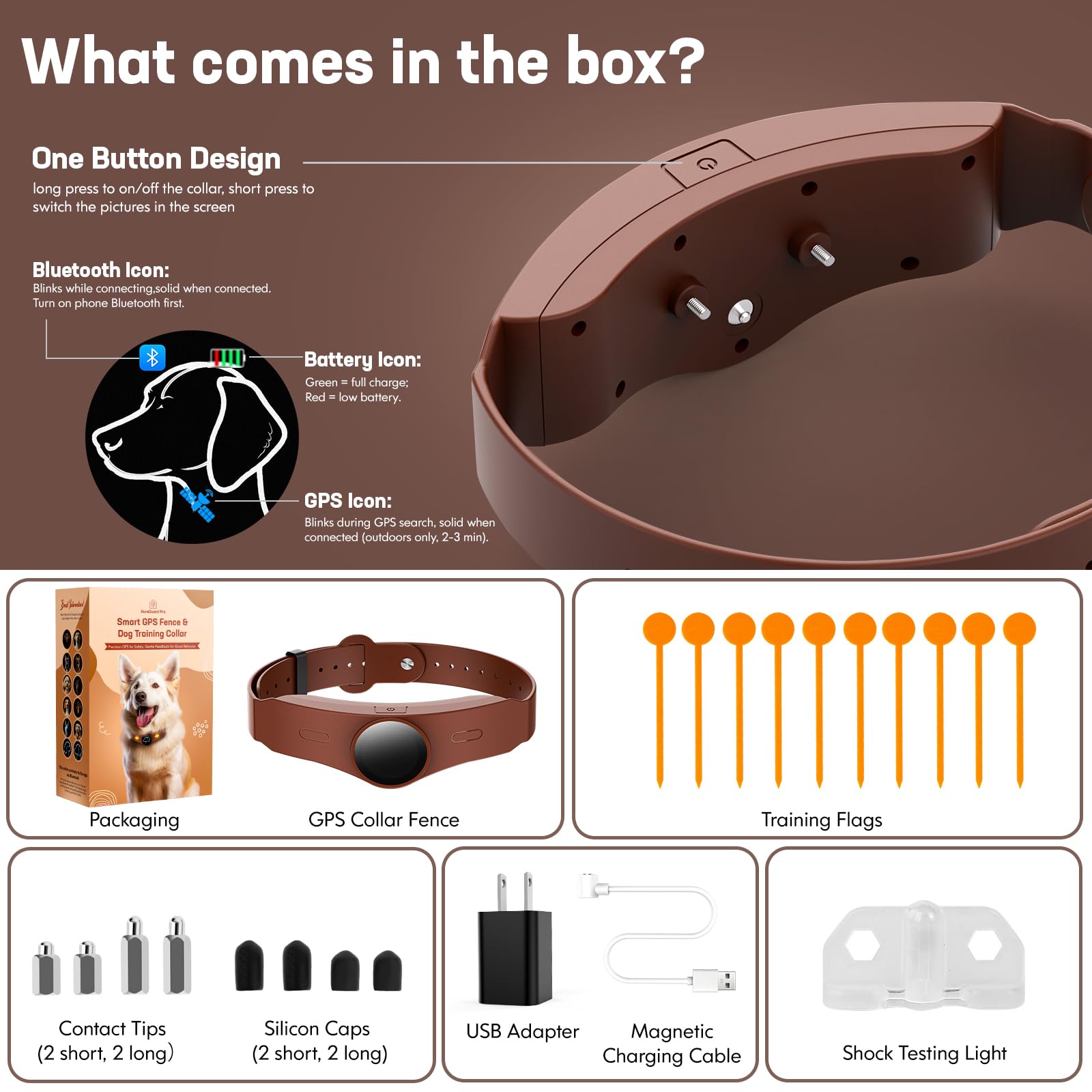 GPS Wireless Dog Fence Collar System with App