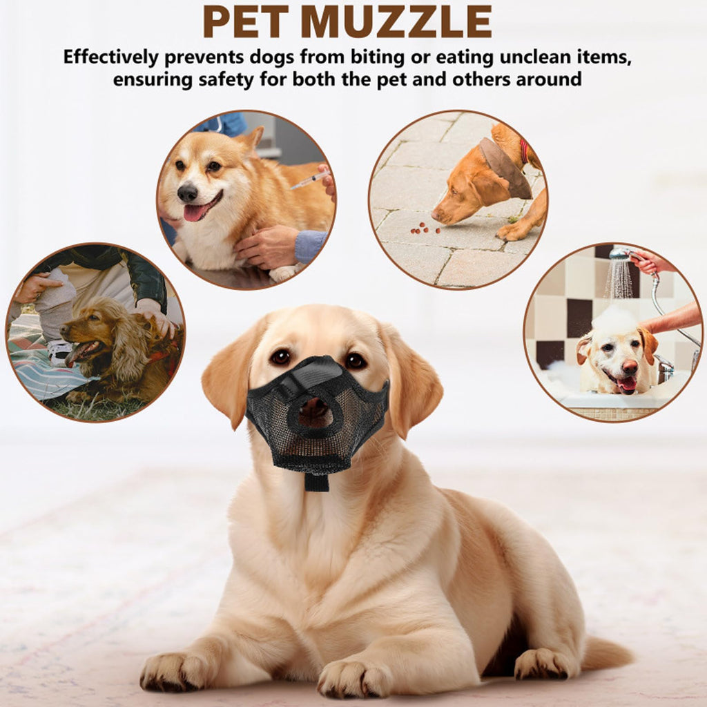1 PC Comfortable Mesh Pet Mask Adjustable Safety Design Breathable Dog