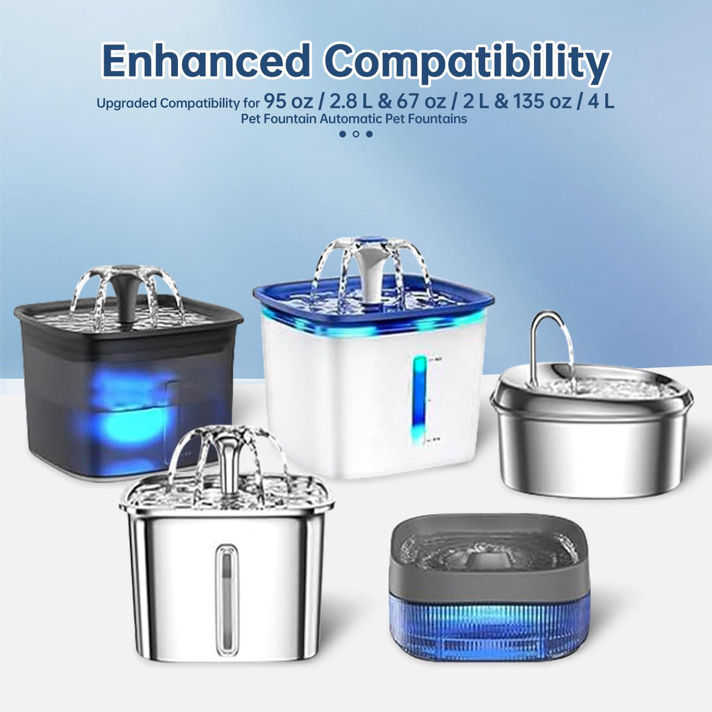 Pet Water Fountain Replacement Filters with Pre-Filter Sponges