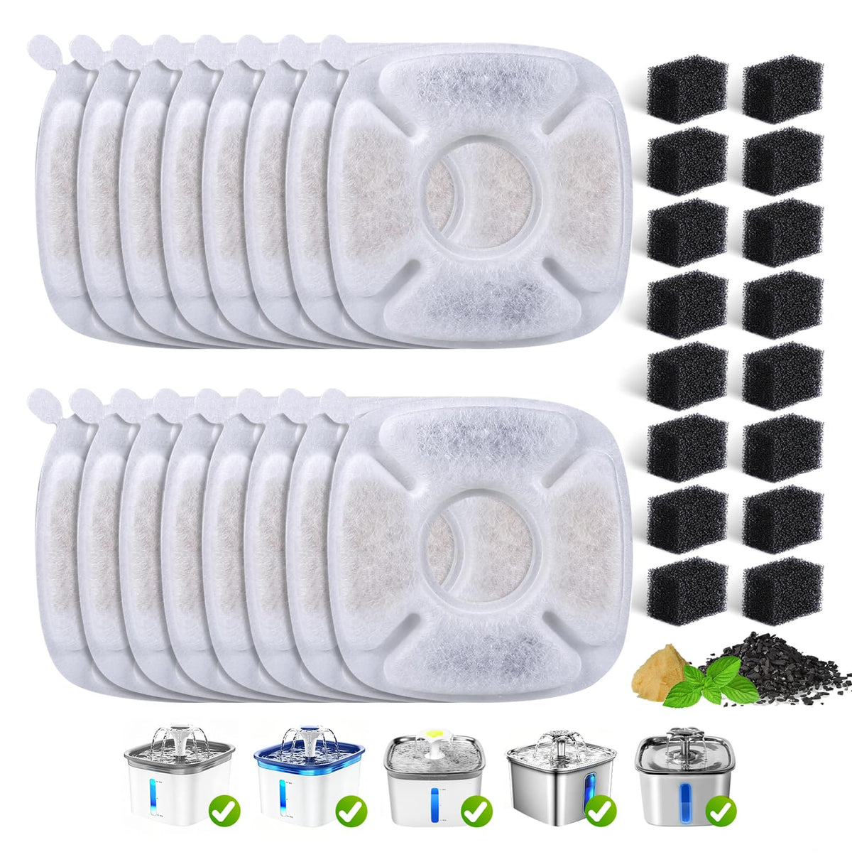 Pet Water Fountain Replacement Filters & Pre-Filters