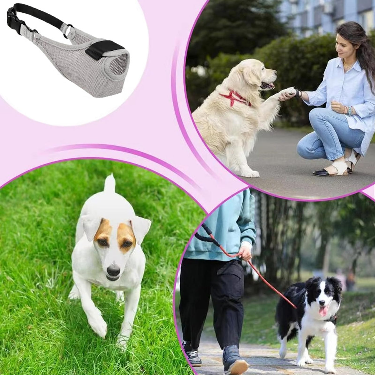 1 PC Comfortable Mesh Pet Mask Adjustable Safety Design Breathable Dog