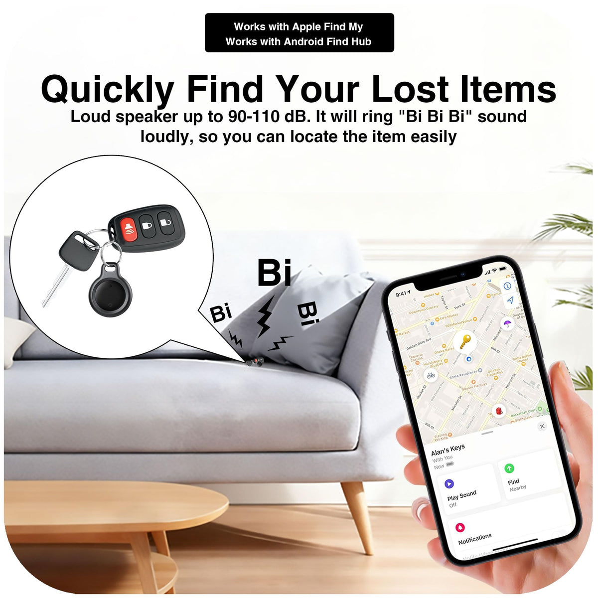 BlissfulTails Bluetooth Tracker, Apple Find My & Android Find Hub (2 Pack)