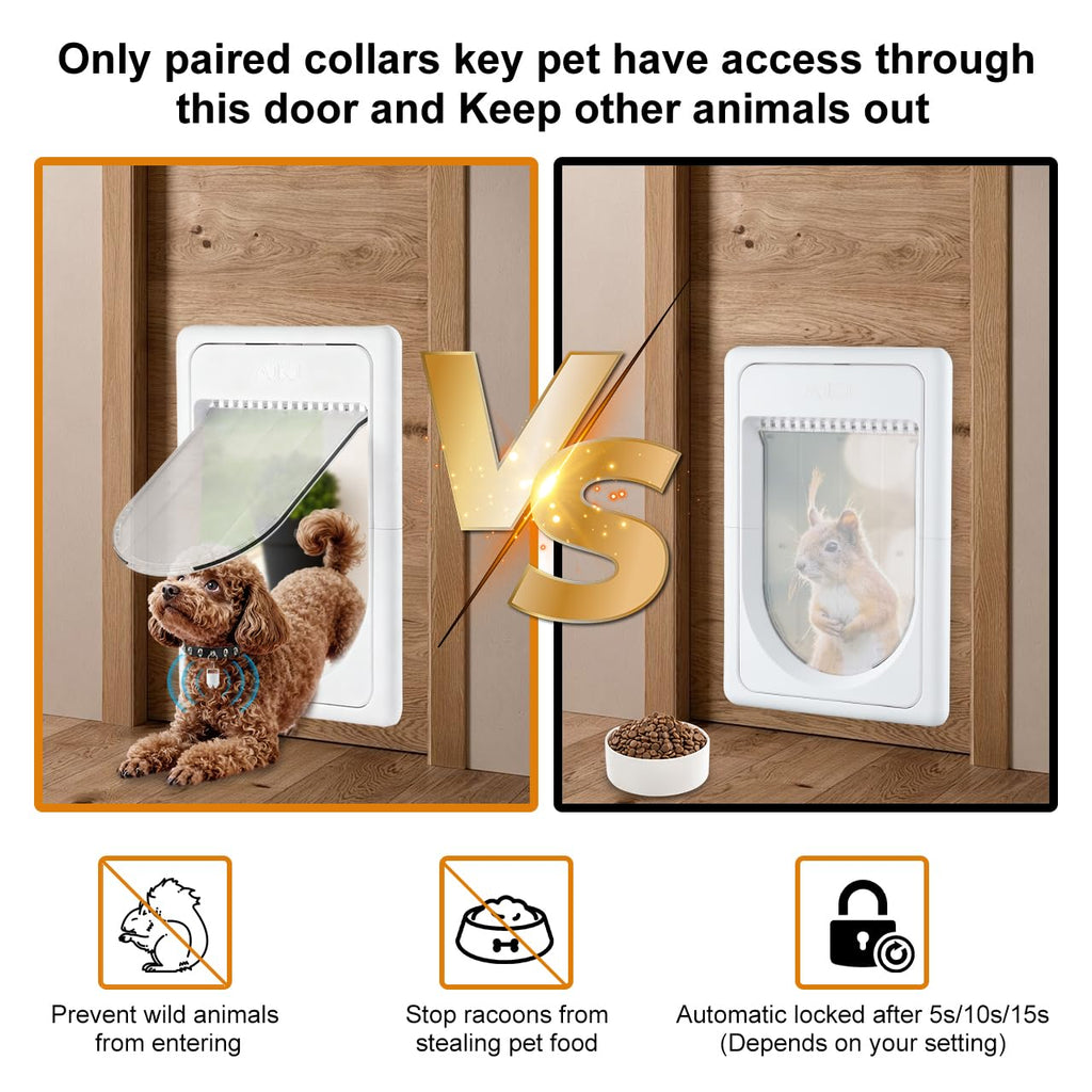 Smart Electronic Pet Door with Sensor Key & 3 Modes