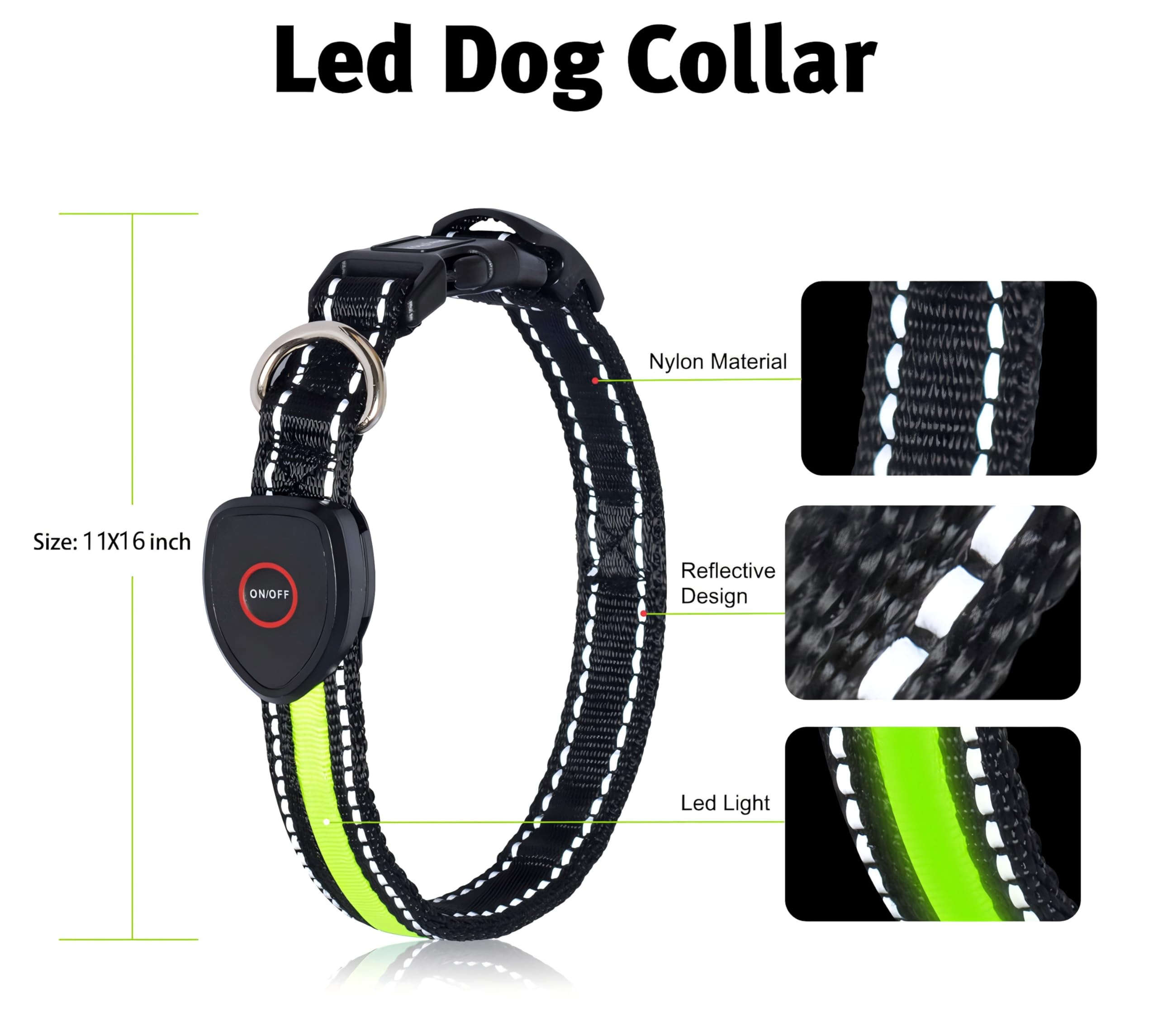 Rechargeable LED Heart Pet Collar