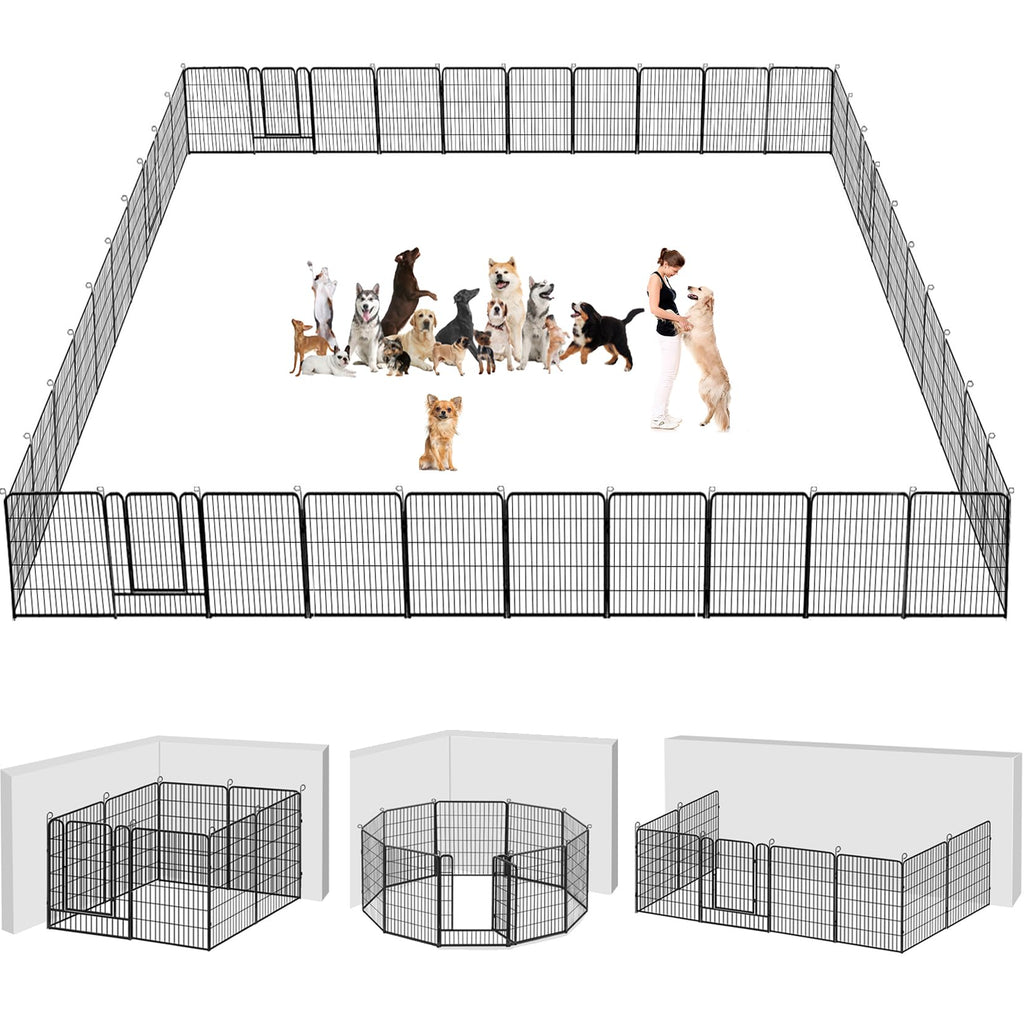 40" Portable Metal Dog Exercise Pen for Outdoor Use