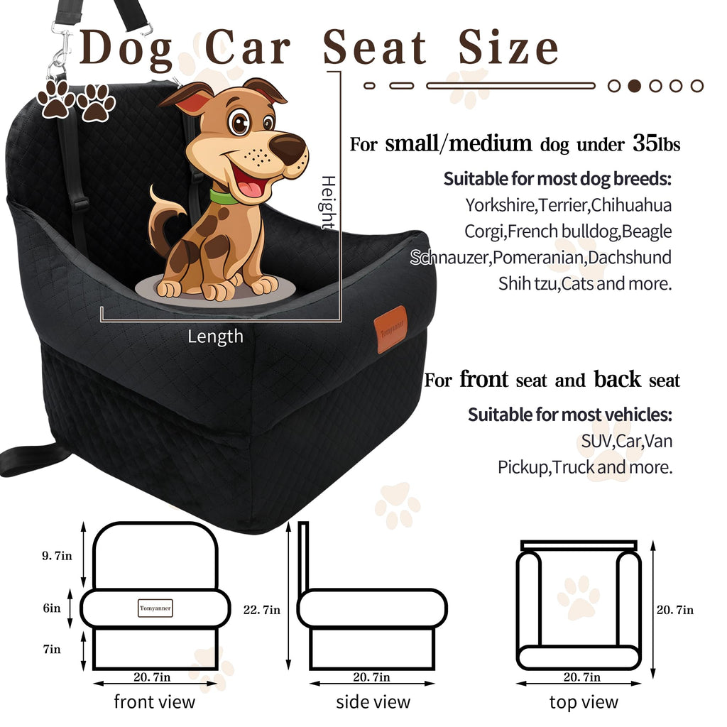 Dog Booster Car Seat for Small/Medium Dogs